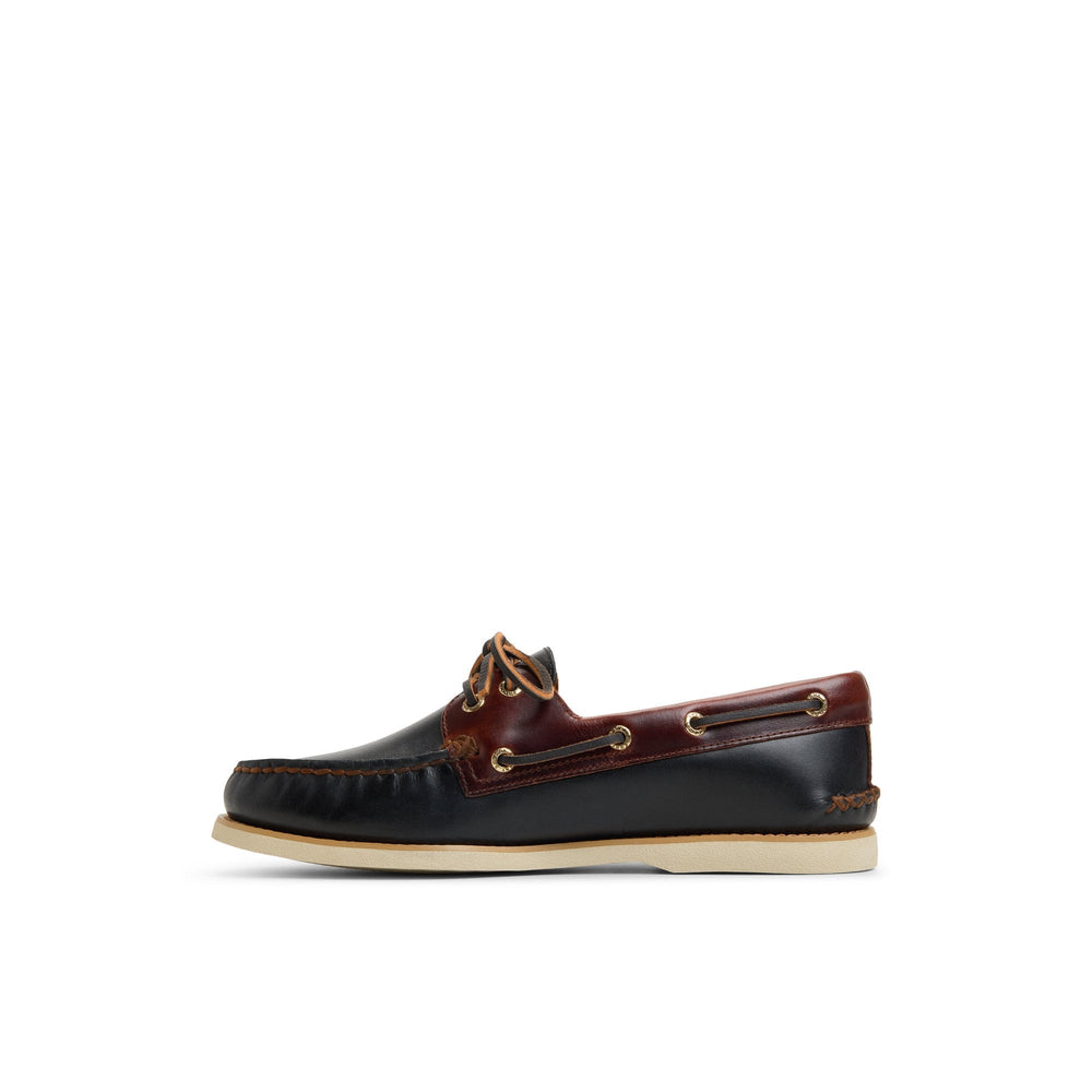 Gold Authentic Original™ 2-Eye Lite Boat Shoe Black Combo Men's Leather