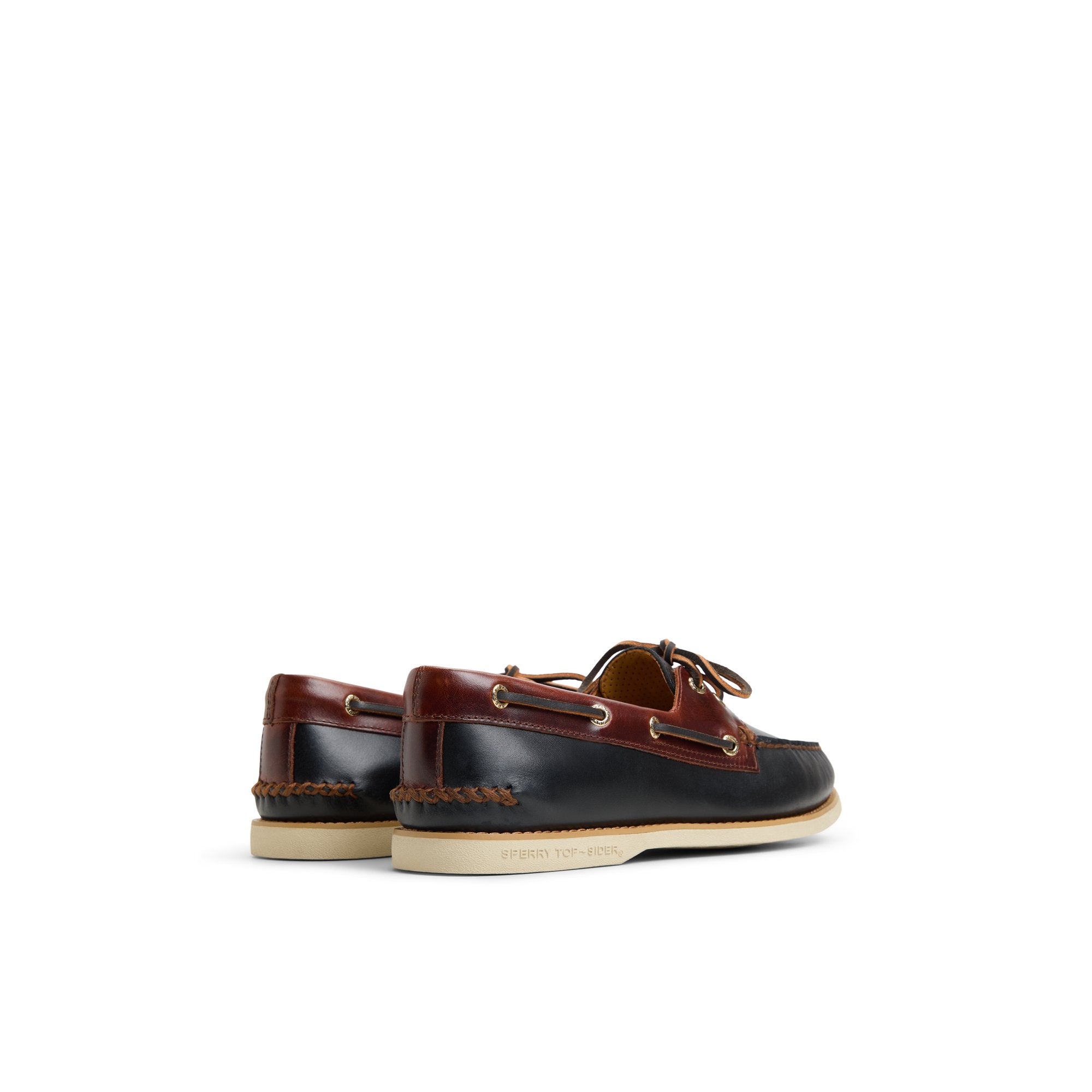 Gold Authentic Original™ 2-Eye Lite Boat Shoe Black Combo Men's Leather