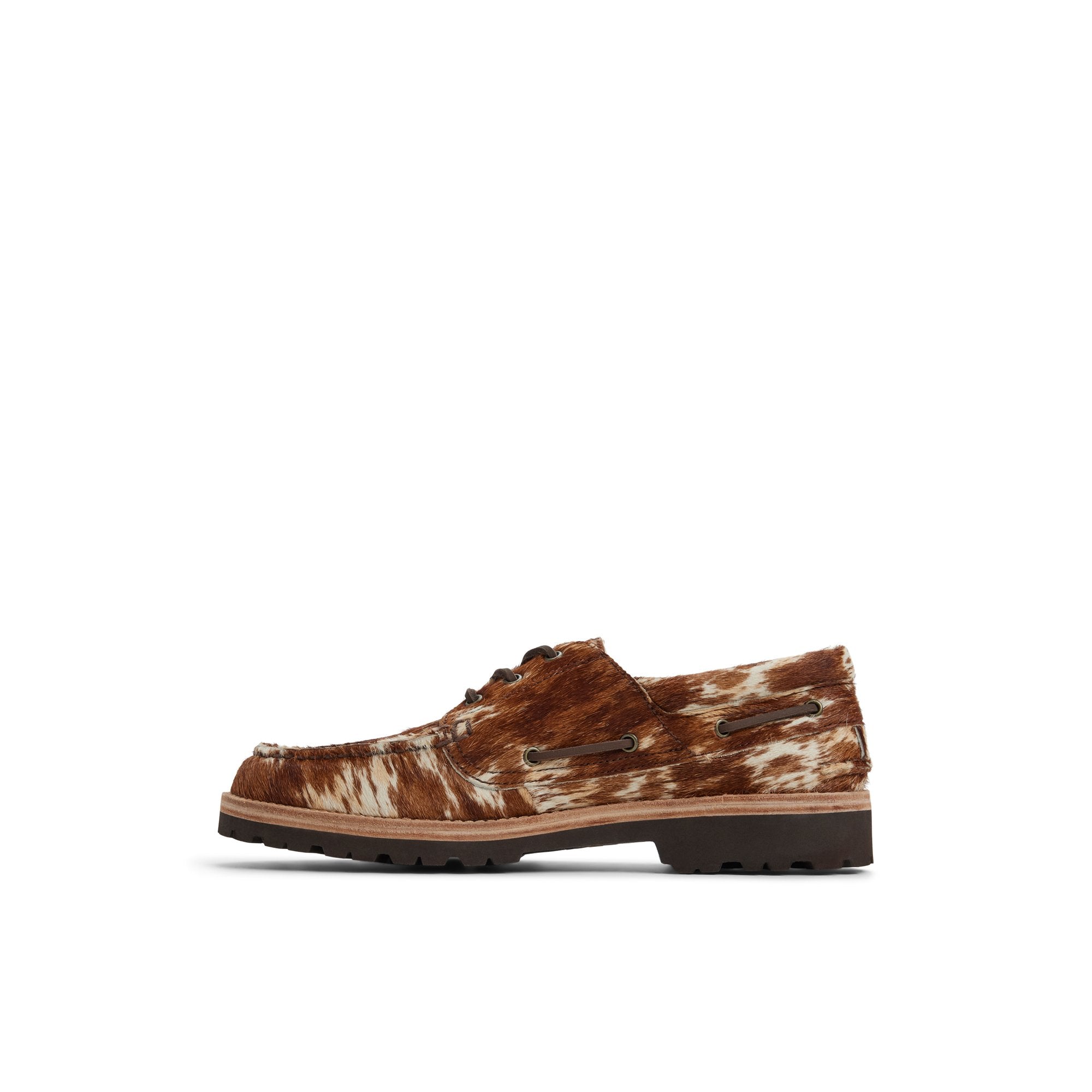 Cow Print 3 Eye Boat Shoe