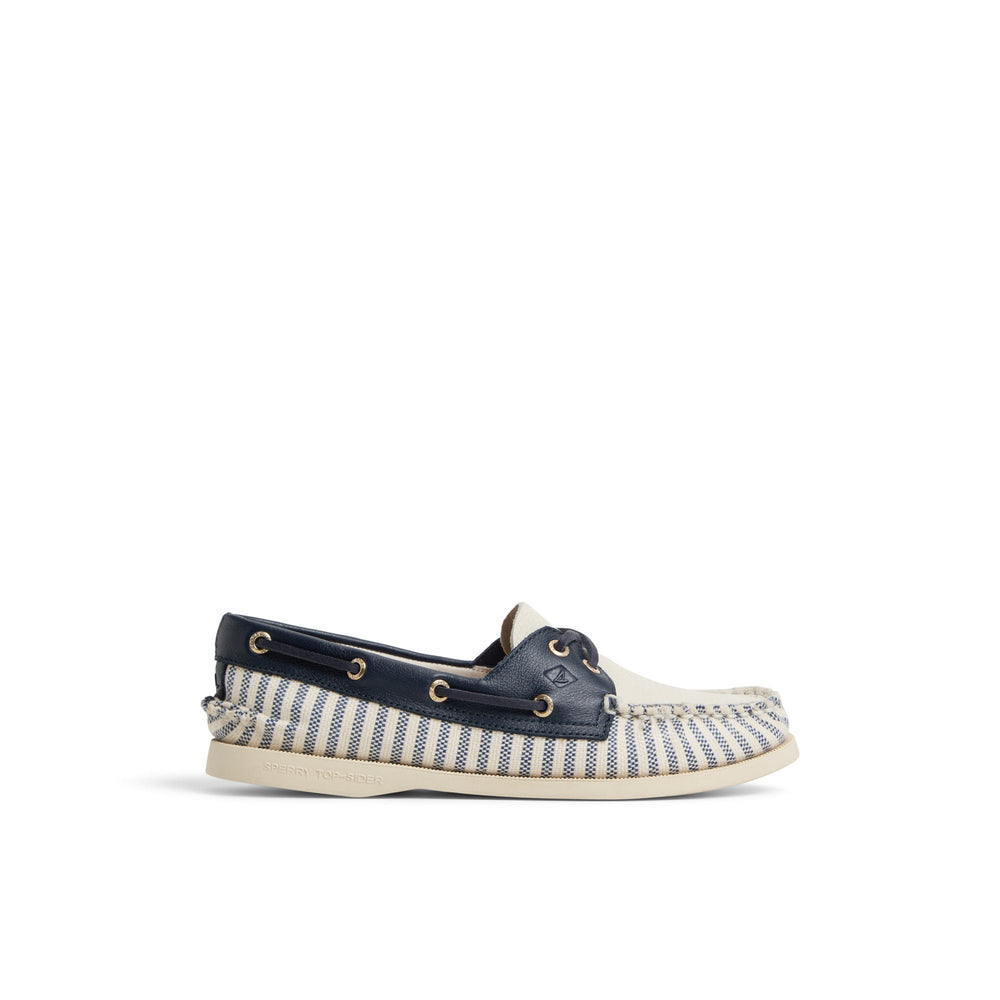 Authentic Original™ 2 Eye Boat Shoe White/Navy Women's Women