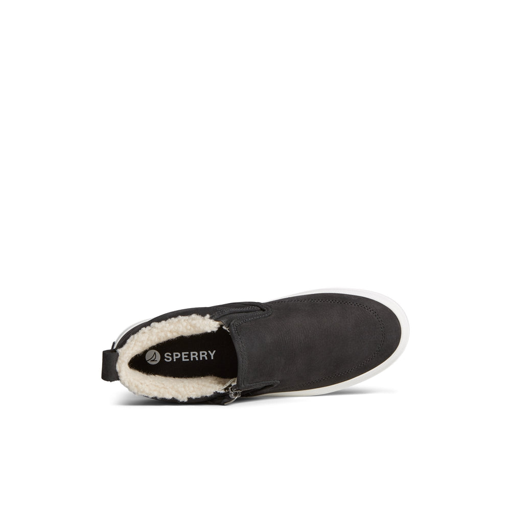 Crest Side Zip Cozy Sneaker Black
